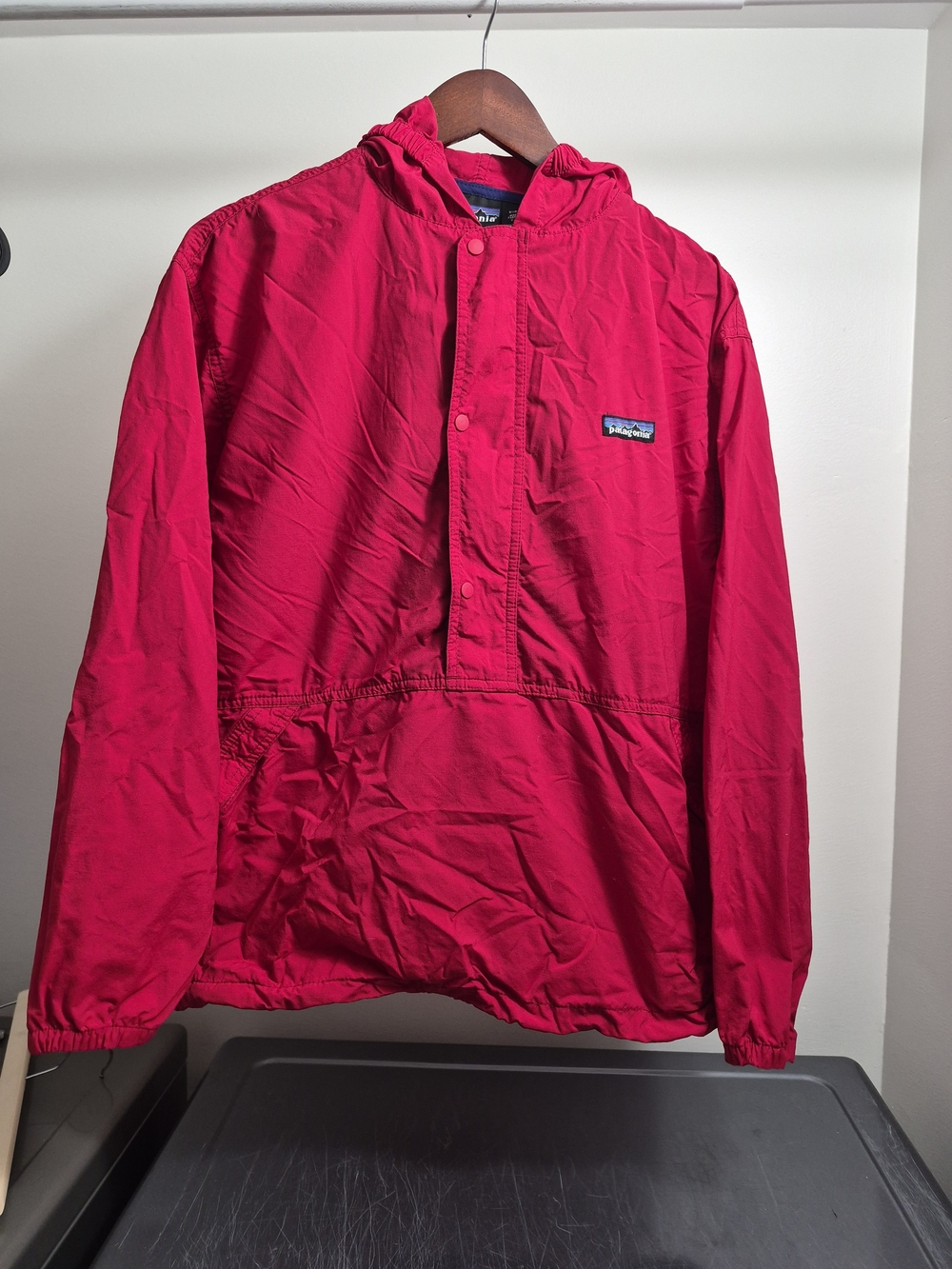 Patagonia Kid's Hooded Anorak Jacket - Red Made In USA